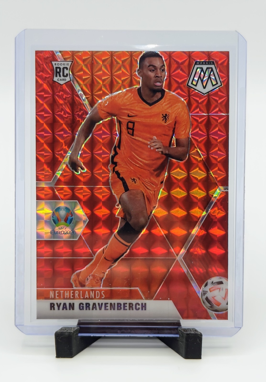 2020-21 Panini Mosaic UEFA Euro Ryan Gravenberch #148 Red Mosaic RC Netherlands