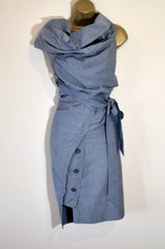 Y2K Vintage ALLSAINTS Idun Trench Dress UK 10 Sexy Deconstructed Bondage Pencil