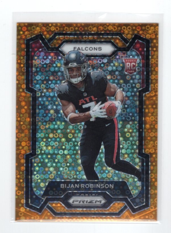 2023 Panini Prizm Bijan Robinson Atlanta Falcons Orange Disco #305