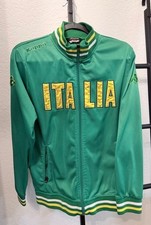 Kappa Italia Track Jacket Mens Large Green Yellow Retro Y2K Slim Fit Full Zip