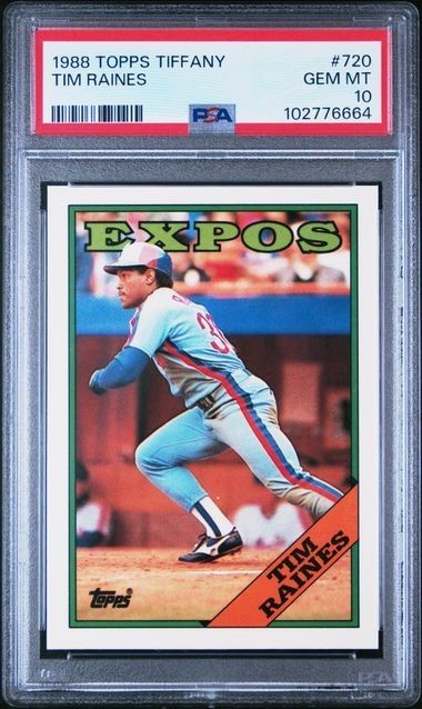 1988 Topps Tiffany #720 Tim Raines - PSA 10