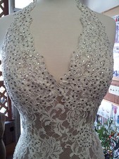 Jovani Ivory Lace Crystals Special Occasional Prom Evening Dress Size 8 800.00