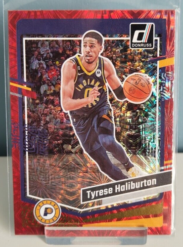2023-24 Donruss Tyrese Haliburton Fireworks Red /88 #8 Indiana Pacers