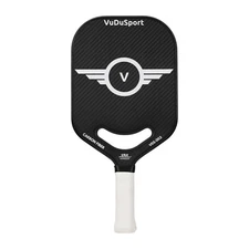 VuDuSport 20mm Raw Carbon Fiber Pickleball Paddle with cover-FREE SHIPPING