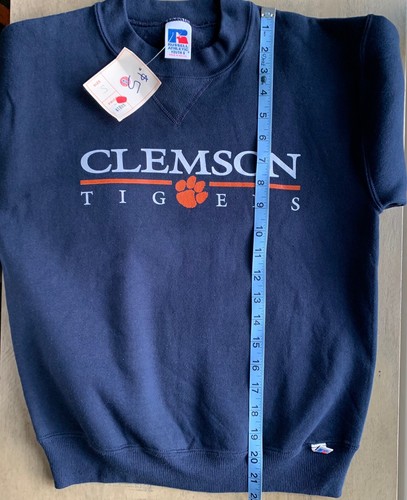 Clemson Tigers Russell Athletic Youth Small Crew Neck Sweatshirt Navy Orange NWT - Picture 6 of 6