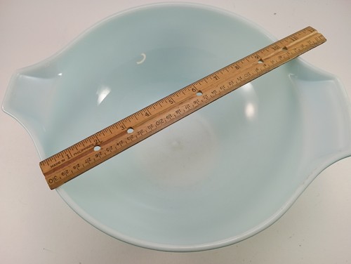 Cuenco mezclador de colección Pyrex Amish Butterprint 444 Cenicienta 4 cuartos de galón turquesa años 50 - Imagen 9 de 16