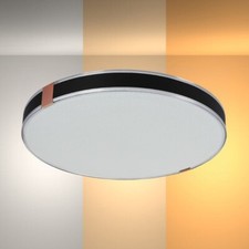 Black Frame and Bronze/Copper Accents Modern Flush Ceiling Light