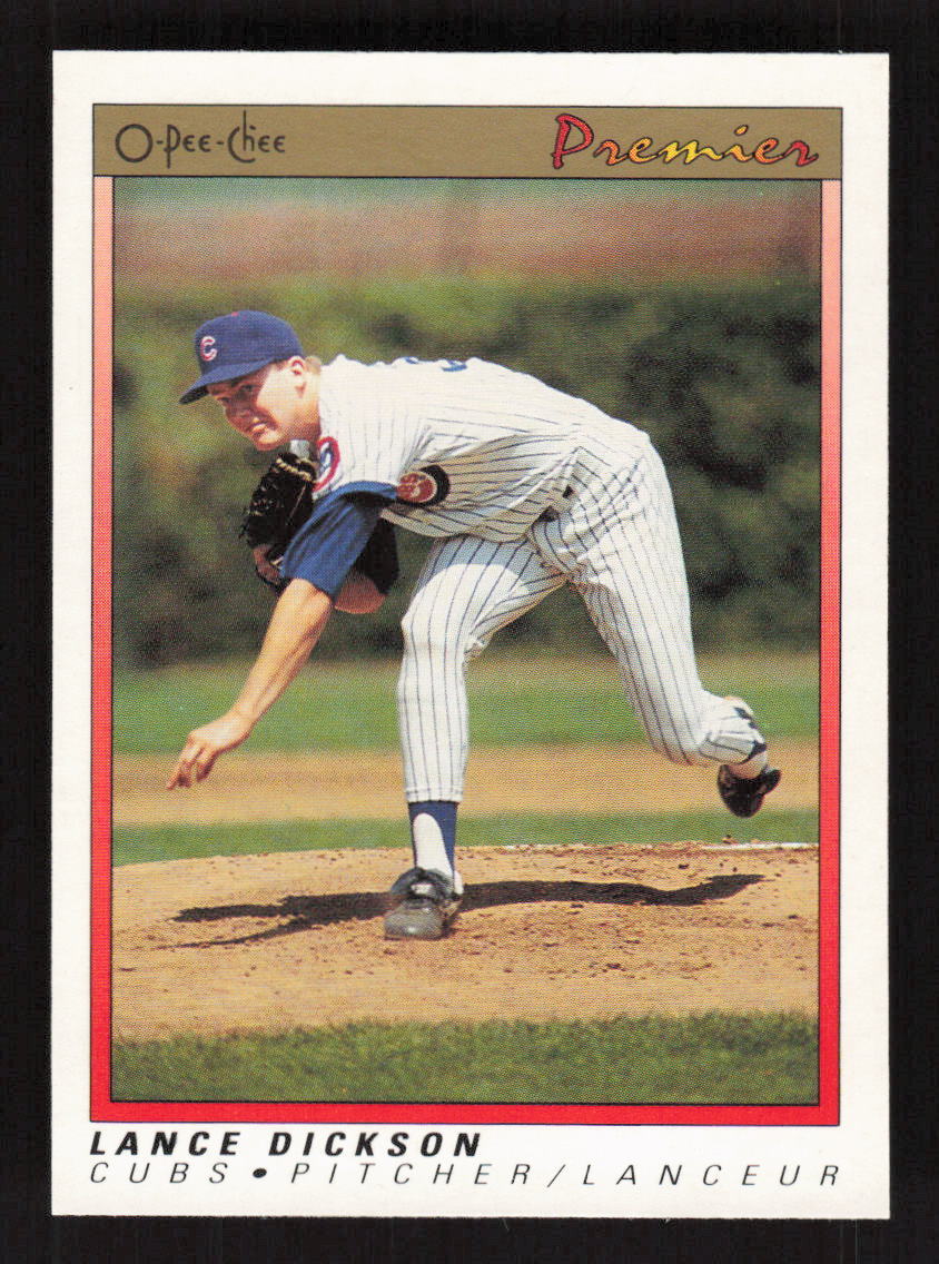 1991 O-Pee-Chee Premier #35 Lance Dickson Rookie Chicago Cubs