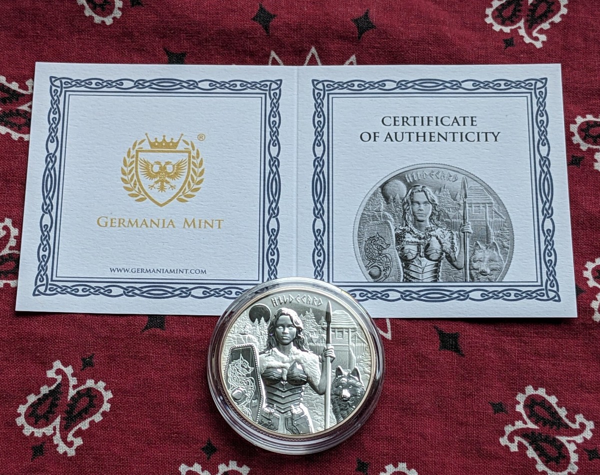 2022 Germania Valkyries Hildegard 1 oz Silver Coin W/COA ONLY