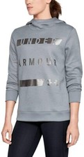 Under Armour Women's Synthetic Word Mark Fleece Pullover Steel Sizes S, M, L, XL