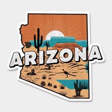 Arizona State Printed Sticker Vinyl Decal USA AZ United States Car Window