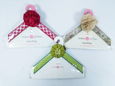LOT OF 3 Switch Flops Lindsay Phillips Straps Size S Small 5-6 Interchangeable