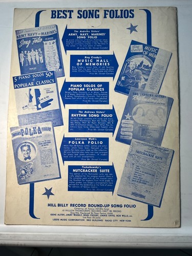 Vintage Sheet Music Mad About Him Blues 1942 Markes & Charles - Picture 4 of 4
