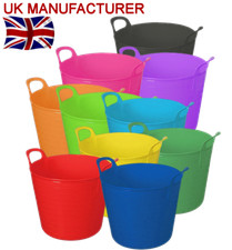 Plastic Flexi Tub Bucket Tubs Storage Toy Home Laundry Horse Feed Trug - 26L