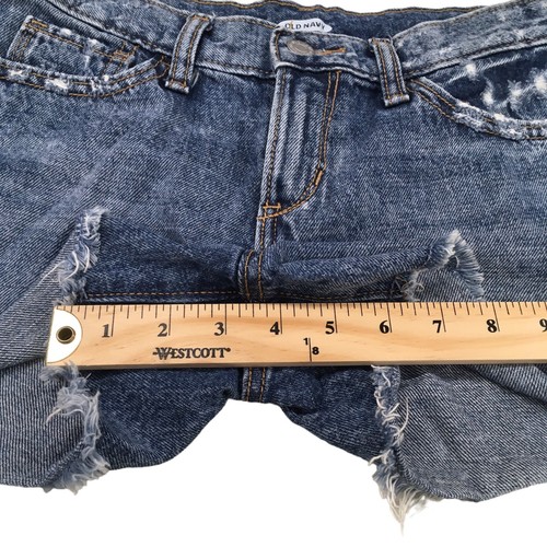 Old Navy Shorts Girl Size 12 Denim Jeans Frayed Hem Adjustable Waist Cut Off - Picture 5 of 7