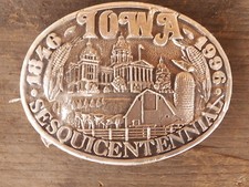 Iowa Sesquicentennial Belt Buckle First Edition 875 still wrapped