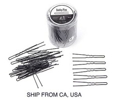 300pcs/lot Plated Thin U Shape Hair Bobby Pin Black Metal Clips Large