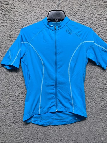 Gore Shirt Womens Blue large Full Zip Cycling Outdoor Stretch Activewear - Afbeelding 1 van 9