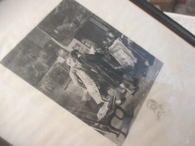 Jean Louis Ernest Meissonier The Print collector engraving framed antique