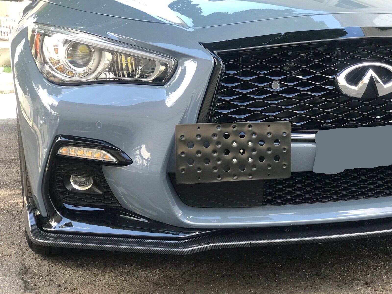 Bumper Tow Hook License Plate Mount Bracket Kit For INFINITI Q50 2014