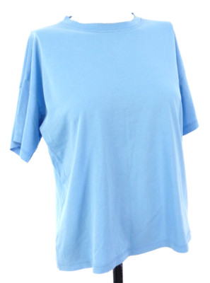 T-Shirt Sky Candy Blau Baumwolle Freizeit Tee Uni Gr. M Christian Siriano New York