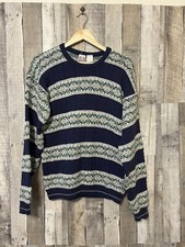 Vintage 1990’s Funky Geometric Patter Knit Sweater Sz Large USA Made Acrylic VTG