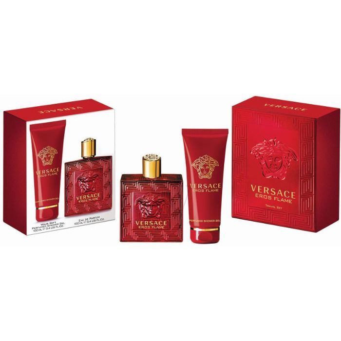 VERSACE Eros Flame 30ml 2本セット　バラ売り可能 VERSACE EROS FLAME 2 PCS SET FOR MEN: 3.4oz EDP SPRAY + 3.4oz S/G