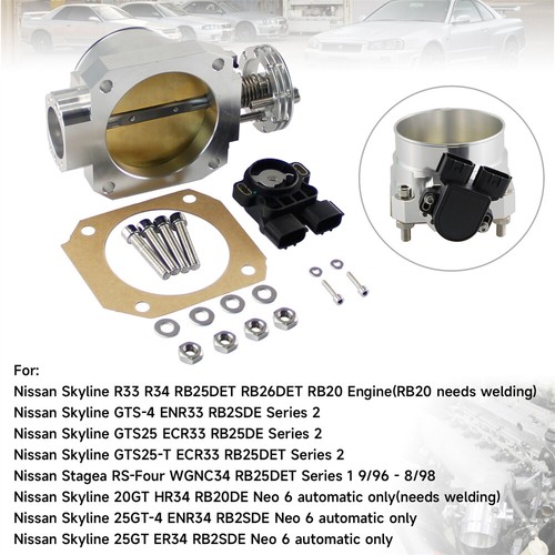 90mm-85mm Q45 Throttle Body +TPS For Nissan Skyline R33 R34 Series 2 RB25DE SL - Picture 7 of 11