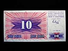 Bosnien und Herzegowina  10 Dinara  1992  uncirculiert !!