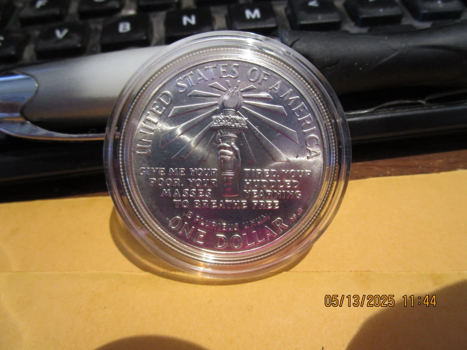 1986 P 1.00 Silver  Ellis Island Ann. Coin  Mint State +++++  With all COA - Image 4 of 4