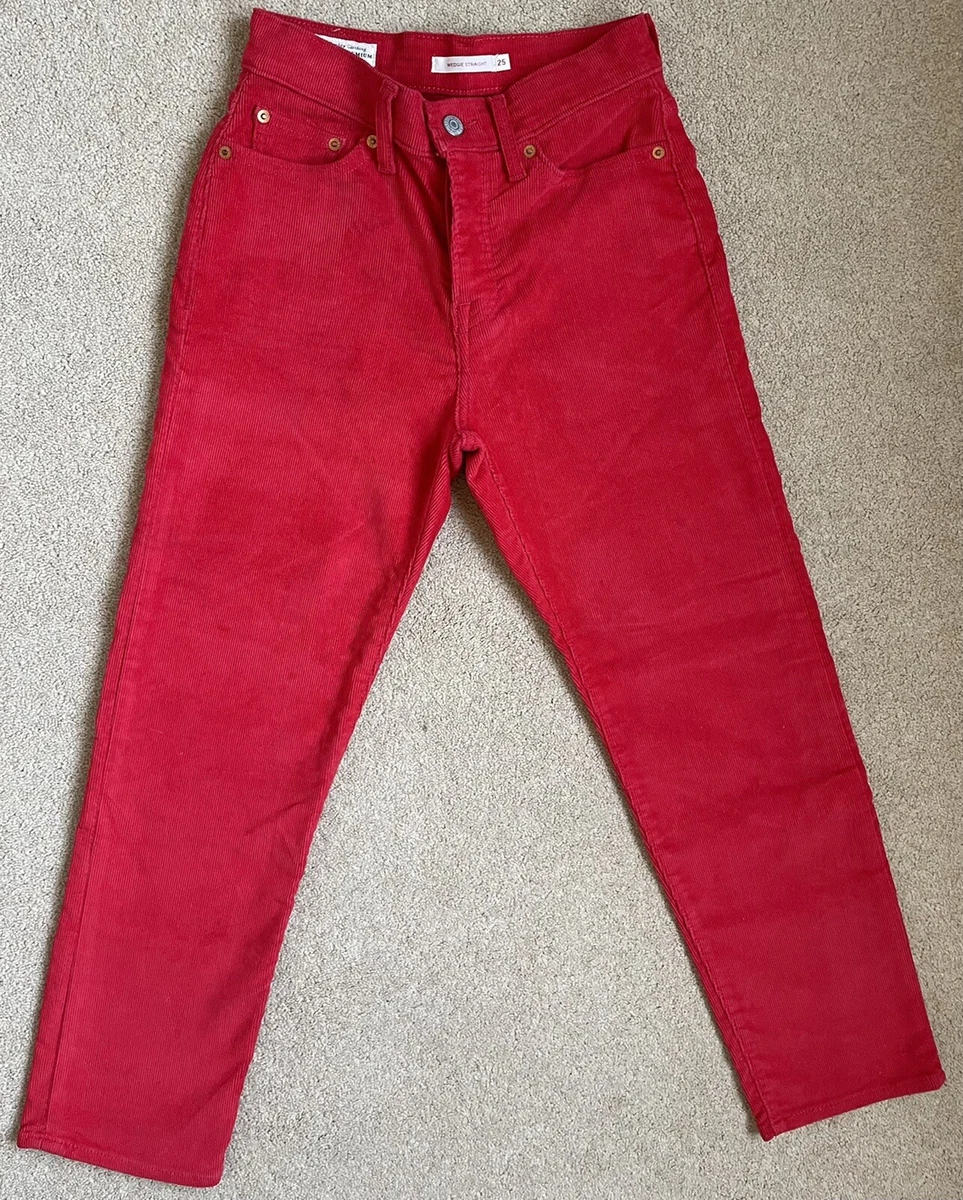 Levis Wedgie Straight Red Women s Cords W25 L26 D638
