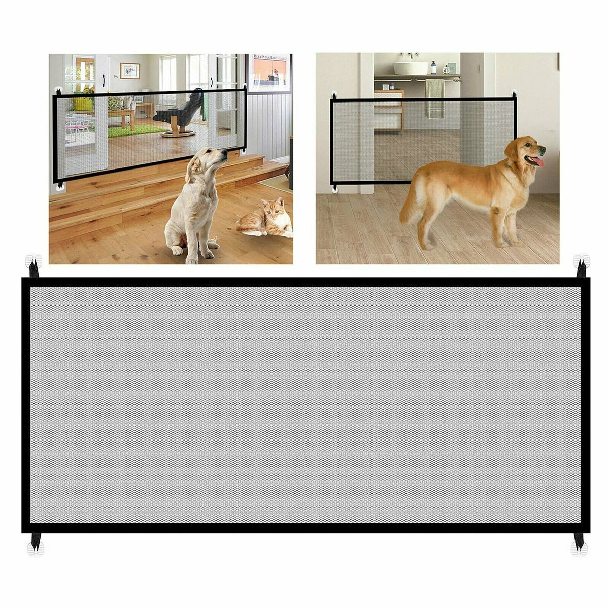 Large Pet Dog Baby Safety Gate Mesh Fence Portable Guard Indoor Home Kitchen net eBay