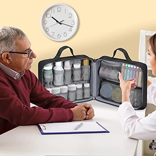 Pill Bottle Organizer Medicine Storage Bag Medication Travel Carrying