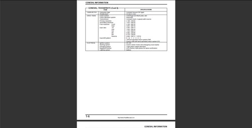 2000 2003 Honda TRX350TM TE FM FE Rancher 4x4 ATV Workshop Service Manual - Picture 9 of 17