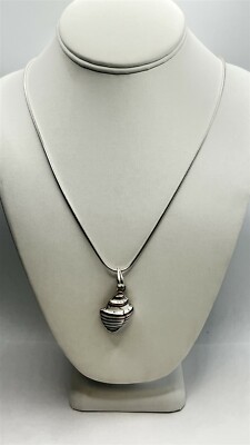 In Italien hergestellte 36'' Schlangenkette Muschel Anhänger Sterlingsilber Halskette