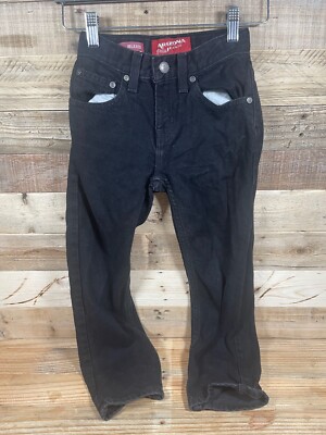 Arizona Co Black Wash Jeans Pants Boys (7) Slim Relaxed 100 Cotton Denim Bottoms