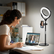 Image of Ring Light with Stand & Phone Holder, 7" Desk Ring Light for Laptop/Computer/Web