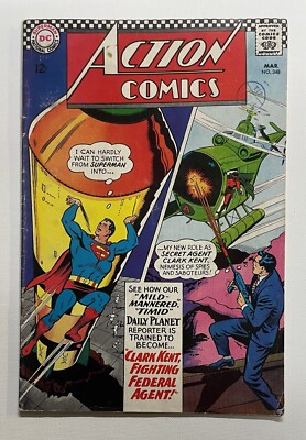 ACTION COMICS #348. MÄRZ 1967. DC. Sehr guter Zustand SUPERMAN! SUPERGIRL! CURT SCHWANENBEZUG!