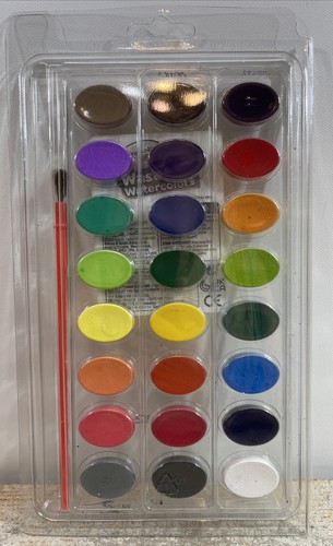 Crayola 24-Color Washable Watercolors & Brush NEW - Picture 2 of 2