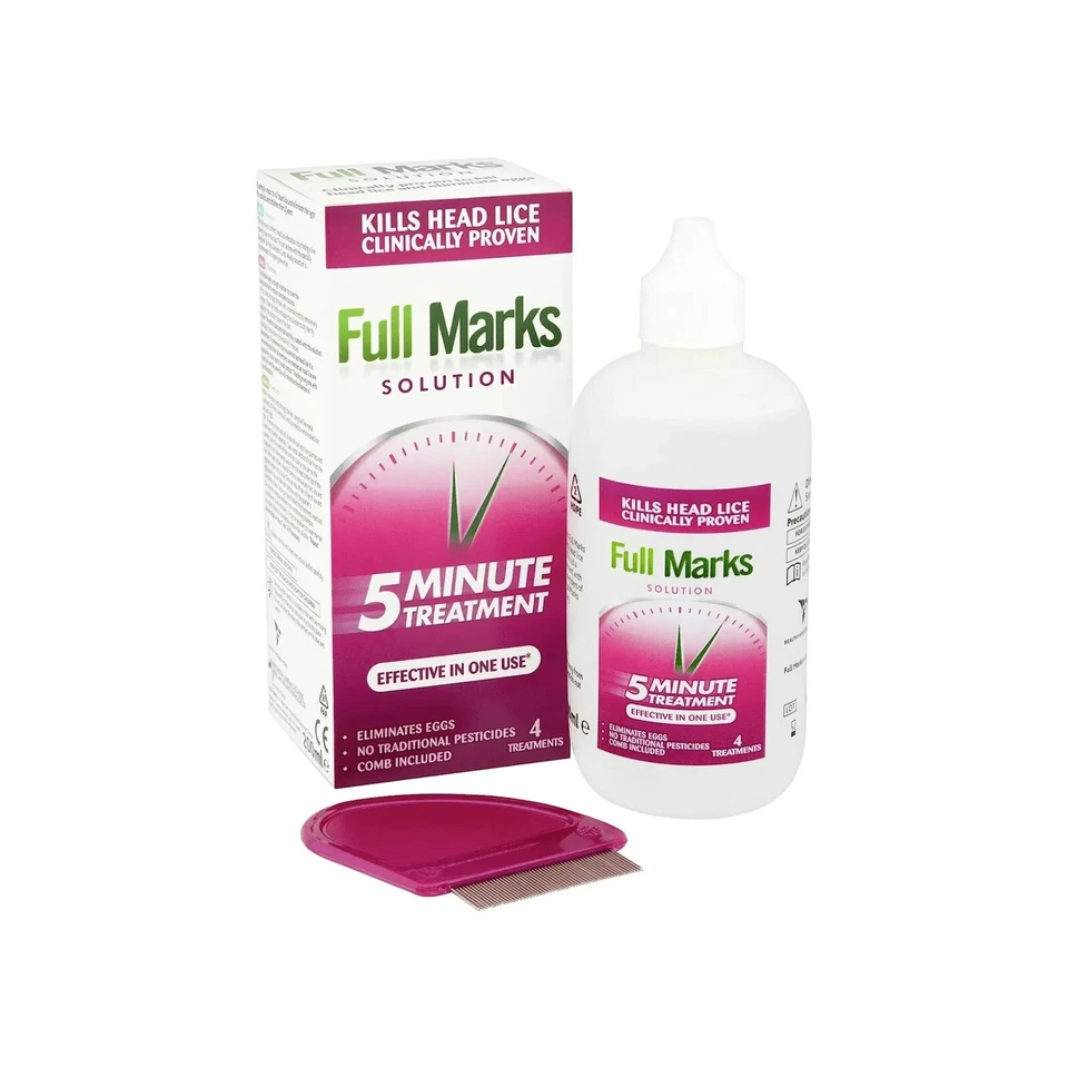 Full Marks Solution 4 Treatments, to Kill Head Lice and Nit Eggs, 200 ml - Image 2 of 4