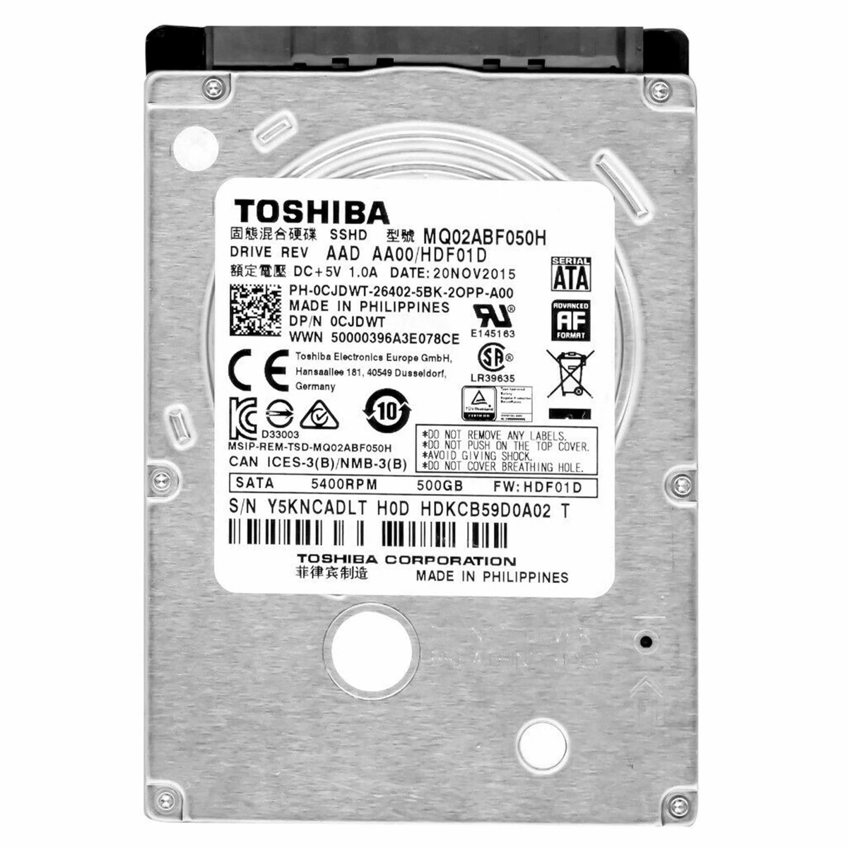 SSHD Hard Hybrid Toshiba MQ02ABF050H HDD SSD 500GB SATA 2 5