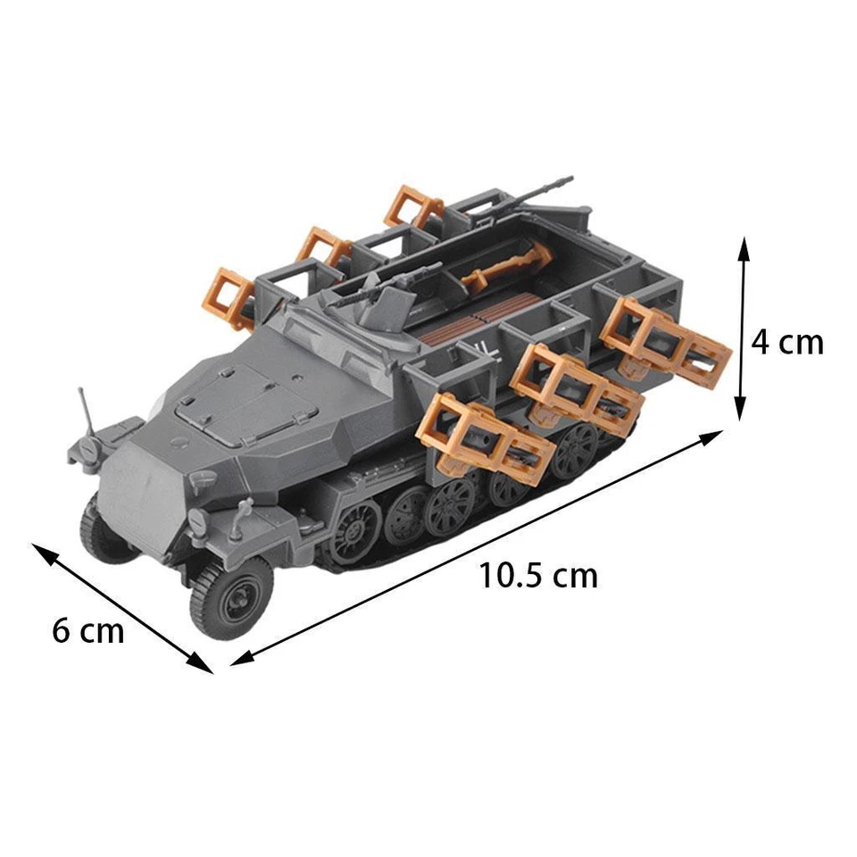 1/72 Tedesco SdKfz 251 Kit Modello di Carro Armato di Plastica Veicolo - Immagine 4 di 4