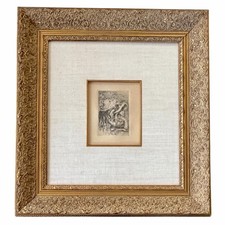 Antique ca 1894 Pierre-Auguste Renoir Etching Le Chapeau Epingle Framed 20 H