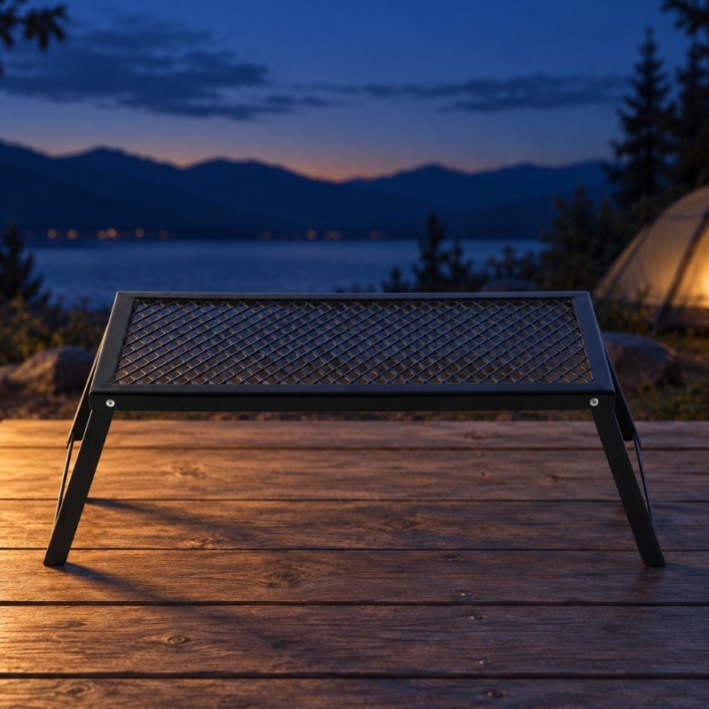 Folding Outdoor Grid Table That Folds for Transport and Camp Storage ...