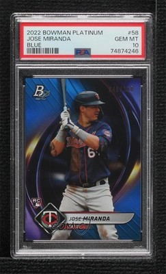 2022 Bowman Platinum Blue 40/150 Jose Miranda #58 PSA 10 GEM MT Rookie RC 0ly5