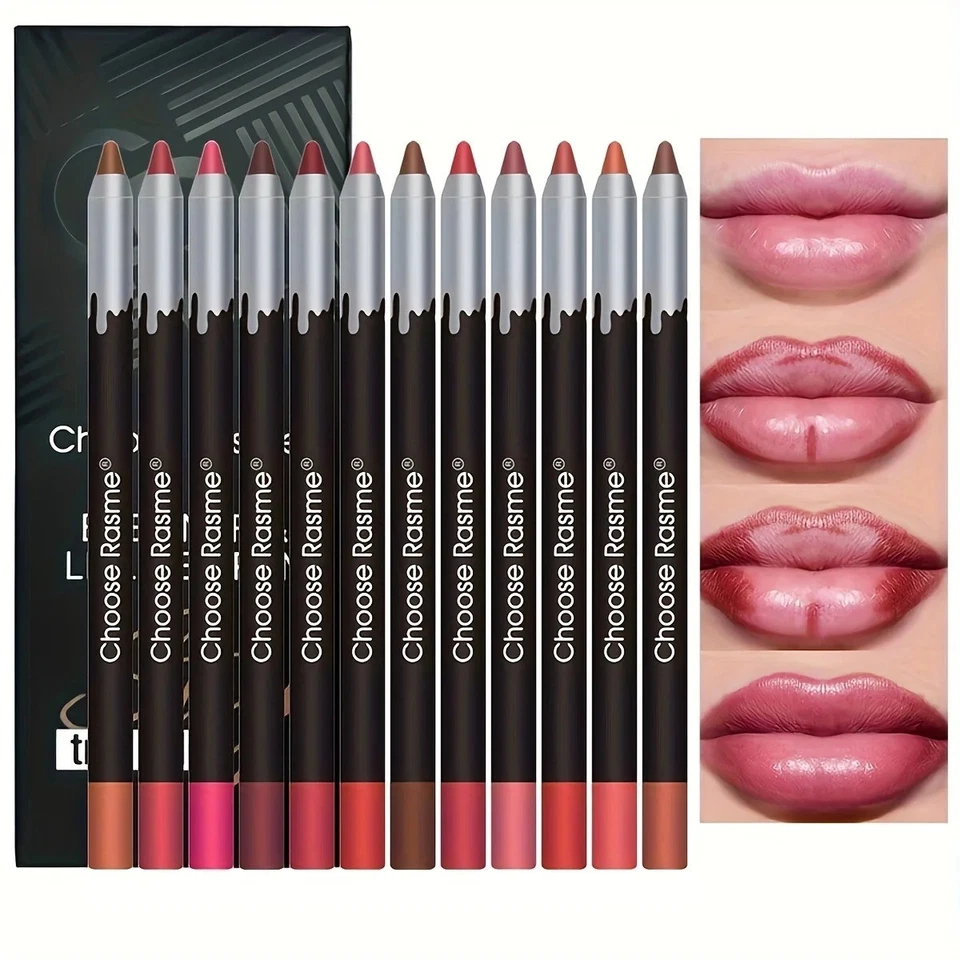 12 Color Matte Lip Liner Set Lipstick Pen Long Lasting Lip Makeup Gift Set