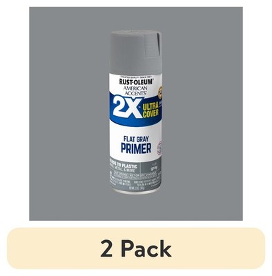 (2 pack) American Accents 2X Ultra Cover Flat Spray Paint-327912, 12 oz