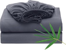 2 Pack Bamboo Viscose Cooling Fitted Sheet Twin XL Size Only, 400 Thread Count,