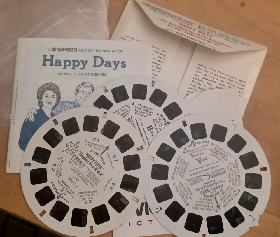 GAF Happy Days TV ABC series Booklet, Sleeve 3x View-master Reels Great Cond - Image 3 of 4