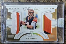 🔥2020 Panini Flawless #DD1 JOE BURROW Debut Duals Memorabilia /10 🏈🔥